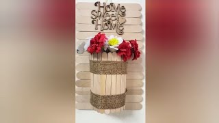 quotDIY Popsicle Stick Wall Decor  Easy Home Sweet Home Craft Tutorialquot [upl. by Ahsitel457]