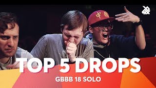 TOP 5 DROPS 😱 Grand Beatbox Battle Solo 2018 [upl. by Attemaj]