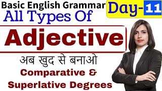 Types of Adjective  Comparison of Adjectives विशेषण [upl. by Stirling60]