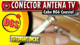 Montar cabo RG6 coaxial de antena TV com conector roscável [upl. by Rosenquist]