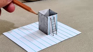 easy 3d drawing on paper for beginner [upl. by Jayson545]