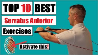 10 BEST Serratus Anterior Strengthening Exercises for Scapular Winging and Shoulder impingement [upl. by Shulins351]