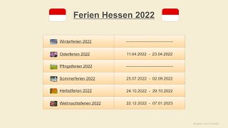 Ferien Hessen 2022 [upl. by Higley]