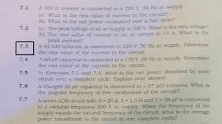 A 44 mH inductor is connected to a 220 volt 50 hertz AC supply [upl. by Finbur]