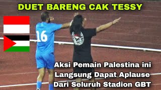 Aksi Pemain Palestina Datangi Tribun Ultras Garuda di Stadion GBT Respect Indonesia vs Palestina [upl. by Nosde]