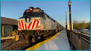 ￼ METX 104 On 663 deadhead to Barrington with a female engineer squibbing horn [upl. by Malonis389]