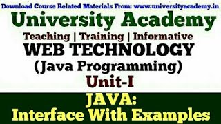 WT27Web TechnologyJava ProgrammingJava InterfaceAbstractionMultiple Inheritance Example hindi [upl. by Perice804]