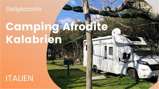 Camping Afrodite 🇮🇹 kleiner Campingplatz in Caulonia Marina  perfekt zum Überwintern [upl. by Jean]