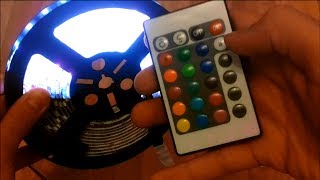 Unboxing and Review 5M 5050 RGB 300 SMD LED Strip Lights with remote Controller [upl. by Nwahsud]