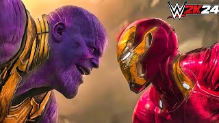 Iron Man vs Thanos Fight  WWE2K24 [upl. by Boutis101]