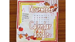 Make November calendar doodle with me fall doodlesimple and creative Doodles [upl. by Edmanda666]