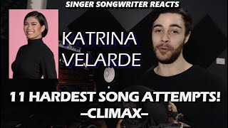 KATRINA VELARDE  11 Times Attempting HARDEST Songs Climax  Singer Songwriter REACTION [upl. by Ahsilac]