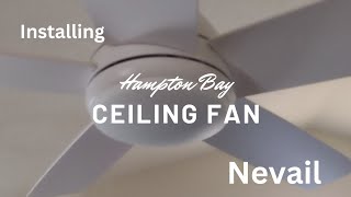 Replacing a ceiling fan on slope ceiling  Hampton Bay 52quot Nevali [upl. by Cato42]