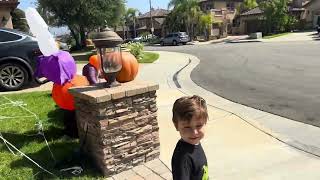 Huge Halloween Inflatables Display Tour [upl. by Adnic]