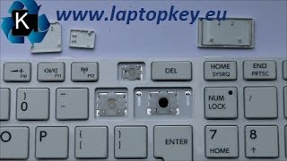 Instrucțiunea privind cum să înlocuiți fixați reparați tasta în laptop Toshiba C850 L850 C870 C855 [upl. by Nanek]