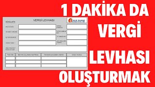 VERGİ LEVHASI OLUŞTURMA  VERGİ LEVHASI İNTERNETTEN NASIL ALINIR [upl. by Farr]