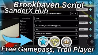 Brookhaven Script SanderX Hub  Unlock All Gamepasses Troll Players  PASTEBIN  Executor [upl. by Yendirb295]