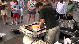 Street Spray Paint Artist in Fremont Street Las Vegas August 2014 [upl. by Esilenna438]