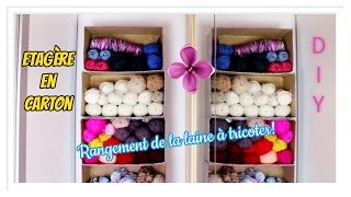 DIY étagère en carton amp laine à tricoterCardboard shelfmensola cartone [upl. by Ojela76]