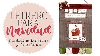 Letrero Country para Navidad con Appliqué y Puntadas Bonitas a Máquina [upl. by Juback]