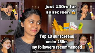 🔥Top 10 Sunscreen under 250rs Only🤫  affordablesunscreen bestsunscreen Sunscreen skincare [upl. by Bing]