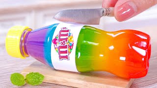 Rainbow MampMs Bottle Jelly 🌈 Making Coolest Miniature Fruit Jelly From The Bottle 😋 Sweet Mini Jelly [upl. by Ennaehr398]