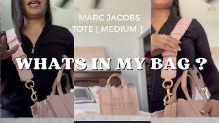 WHATS IN MY BAG MARC JACOBS TOTE BAG is it worth it [upl. by Nilahs709]