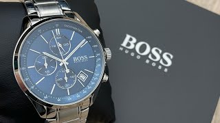 Hugo Boss Grand Prix Chronograph Stainless Steel Men’s Watch 1513478 Unboxing UnboxWatches [upl. by Honebein]