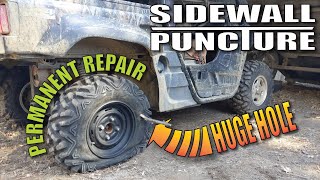 Tire Sidewall PUNCTURE permanent repair procedure [upl. by Mei857]