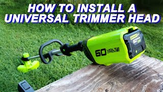 Installing A Universal Trimmer Head On A GreenWorks Electric Trimmer [upl. by Oedama]