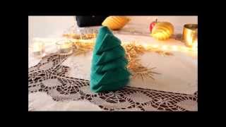 Pliage serviette sapin Tuto Noël [upl. by Cadmann]