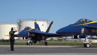 FA18 USNavy Blue Angels from Take off to Land  JB Charleston 2022 Air Expo 美國海軍藍天使特技飛行隊 [upl. by Kreda]