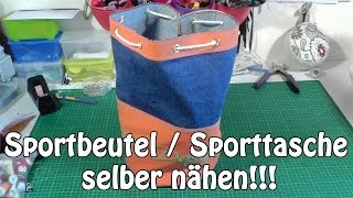 SPORTBEUTEL  SPORTTASCHE SELBER NÄHEN I DIY  Nähen für Anfänger I Tutorial [upl. by Natfa]