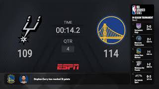 San Antonio Spurs  Golden State Warriors  NBA Inseason Tournament on ESPN Live Scoreboard [upl. by Halfdan]