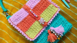 Crochet Phone Bag Cross Body Hand Bag Gifting Option Very Easy [upl. by Entsirhc]