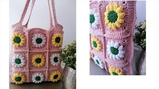 BOLSO CROCHET 🌼MARGARITAS🌼 [upl. by Acinomad]