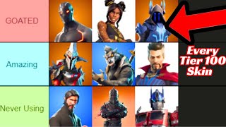 I RANKED EVERY TIER 100 SKIN IN FORTNITE [upl. by Tris]