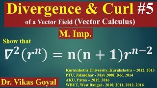 Divergence amp Curl 5 of a Vector Field in Hindi M Imp  Vector Calculus  Engineering Mathematics [upl. by Ricard]