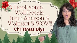 Awesome DIYs Using Wall Decals  Christmas Home Decor [upl. by Llenoil]