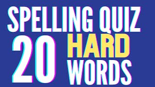 Spelling Quiz 6 Spelling Game Spelling Bee 20 Hard Words [upl. by Asseram]