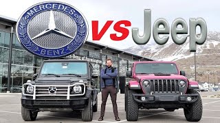 2023 Mercedes G550 VS 2023 Jeep Wrangler Rubicon 392 Is The G Wagon Better Than The Wrangler [upl. by Parthinia239]