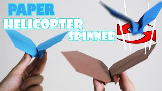 Origami Helicopter Spinner  Paper Spinning Blade  Easy orgami toys [upl. by Bascio]