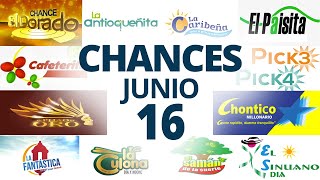 Resultados del Chance del Domingo 16 de Junio de 2024 Loterias 😱🤑💰💵 [upl. by Kieran593]