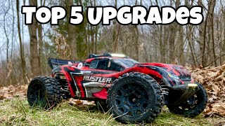 Top 5 Upgrades For Traxxas Rustler 4x4 VXL [upl. by Nwahsram857]