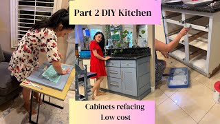 DIY Kitchen Remodeling  Part 2 Cabinet Refacing Inside amp Out kitchencabinets [upl. by Even]