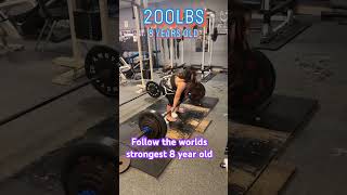 200lb deadlift 8 years old shorts deadlift gym gymgirl gymlife fitness sophiebell [upl. by Ellednahc]