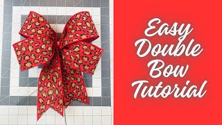 STEP BY STEP DOUBLE BOW TUTORIAL  BOW DIY  EASY BOW  HANDMADE BOWS  WREATH MAKING [upl. by Einahpetse828]