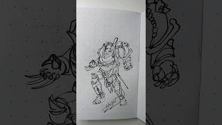 Warhammer 40k Konrad Curze in Fountain Pen fountainpendrawing art drawing warhammer40k [upl. by Torhert]