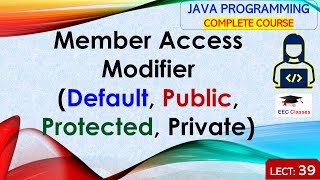 L39 Member Access ModifierDefault Public Protected Private  Inheritance  Java Programming [upl. by Haynes347]