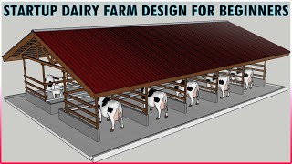 Simple Modern Dairy Farm Shed Design For 10 Cows  Cow Farm Beginners Guide [upl. by Rockey]